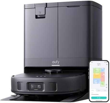 eufy X10 Pro Omni Robot Vacuum and Mop Combo, Incredible Suction, Dual Mops with 12 mm Auto-Lift and Carpet Detection, AI Obstacle Avoidance, Auto Mop Washing&Drying, Self-Emptying, Self-Refilling