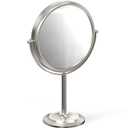 Deco Brothers Makeup Mirrors with Stand, 8 Inch Double Sided with 7X Magnification, Nickel