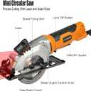 Power Circular Saw, 4.8A Mini Circular Saw with Laser Guide,4000RPM Corded Saw Equipped with 3 Pcs 4-1/2" Blades, Maximum Cutting 1-11/16" at 90 and 1-1/8"at 45 for Wood, Soft Metal, Plastic