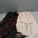 Verceco Pirate Medieval Renaissance Dress, Brown and Black Ruffled Skirt with Corset, Bell Sleeve Peasant Top, S