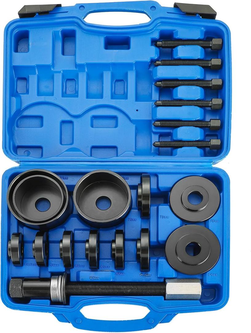 NYXOVA 19pcs Front Wheel Drive Bearing Removal Installation Service Tool Kit, Wheel Bearing Removal Kit, Bearing Removal Install Adapter Puller Pulley Service Tool Kit