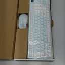 Wireless Keyboard and Mouse Combo, FullSized Wireless Keyboard and Adjustable DPI Mouse, 2.4GHz USB Receiver, Keyboard and Mouse for PC, Windows, Desktop, Laptop (Mint Green and White)