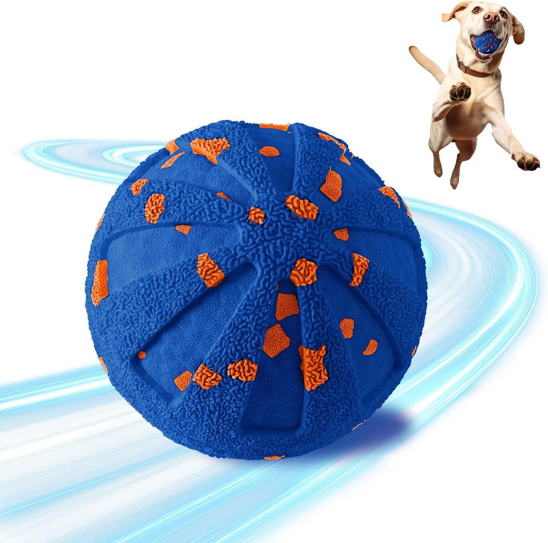Interactive Dog Ball - Smart Dog Toy for Small & Medium & Large Dogs, Automatic Moving, Rotating & Bouncing, E-TPU Material, Interactive Dog Toys for Aggressive Chewers (Blue)