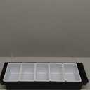 Ice Chilled Serving Tray Condiment Pots 5 Compartment Condiment Server Caddy (5 Compartments)