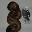 Clip in Hair Extensions, Highlight balayage dark brown Hair Extensions, 6 PCS Hairpieces, Natural & Blends Well (20inch, 6pcs, Dark Roasted Coffee & Caramel Brown)