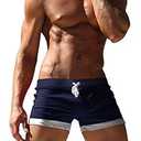 COOFANDY Men's Square Leg Swim Briefs Tight Swim Trunks Swimsuit Athletic Bathing Suit Swimwear with Liner (L)