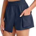 G4Free Hiking Shorts for Women with Cargo Pockets Wrap Skirts Wide Leg Tennis Skorts for Travel Dressy Casual, S