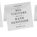 Stockroom Plus Metal Tent Signs, All Visitors Must Wash Hands (4 x 4 In, 3 Pack)