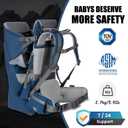 WIPHA Baby Backpack Carrier - Ergonomic Child Carrier Hiking with Sun Canopy, Safe Toddler Hiking Backpack Carrier with Large Storage Space&Insulated Pocket, Adjustable Padded Child Seat, Navy Blue