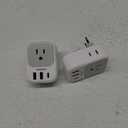 2 Pack European Plug Adapter USB C, TESSAN US to Europe Adapter 4 Outlets 3 USB Charger, Type C International Power Adaptor to Italy Spain France Portugal Iceland Germany, Europe Travel Essentials