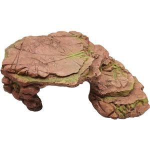 TIHOOD Turtle Platform Rectangular Aquarium Fish Tank Adjustable Turtle Basking Platform Reptile Resting Terrace Tortoise Climbing Platform (Brown)