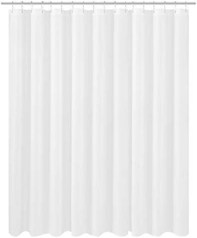 N&Y HOME Extra Wide Extra Long Fabric Shower Curtain Liner 108 x 84 inch, Hotel Quality, Washable, White Spa Bathroom Curtains with Grommets, 108"x84"