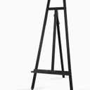 A - Frame Wooden Display Easel - Adjustable Lyre Beechwood Studio Easel Stand Holding Canvas Up to 90", Inclinable Artist Floor Painting Easel for Artwork Painting, Black