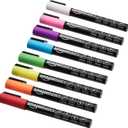 Amazon Basics Bullet/Chisel Reversible Tip Chalk Markers, Fine Point, 8-Pack, Bright Colors