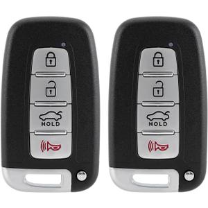 Key Fob Remote Replacement Fits for Hyundai Sonata Genesis 2010 2011 2012 2013 2014 Azera Equus Kia Optima Ria Sorento Forte Borrego Keyless Entry Smart Remote Control SY5HMFNA04 (Pack of 2)