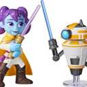 Star Wars: Young Jedi Adventures Pop-Up Lightsaber Duel, LYS Solay & Training Droid Action Figures, 4-Inch Scale Toys, Preschool Toys for 3 Year Old Boys & Girls, pack of 2