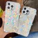 Trendy Elegent Girly Compatible with iPhone 15 Pro Case,Shining Cute Pearl Texture Soft Glitter Diamond Shockproof TPU Bumper(Butterfly,15Pro)