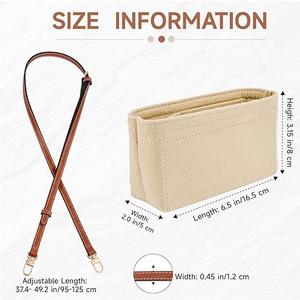 Purse Straps Replacement with Multi-Pocket Felt Handbag Organizer Insert Compatible with Longchomp Mini Pouch Tote Bag