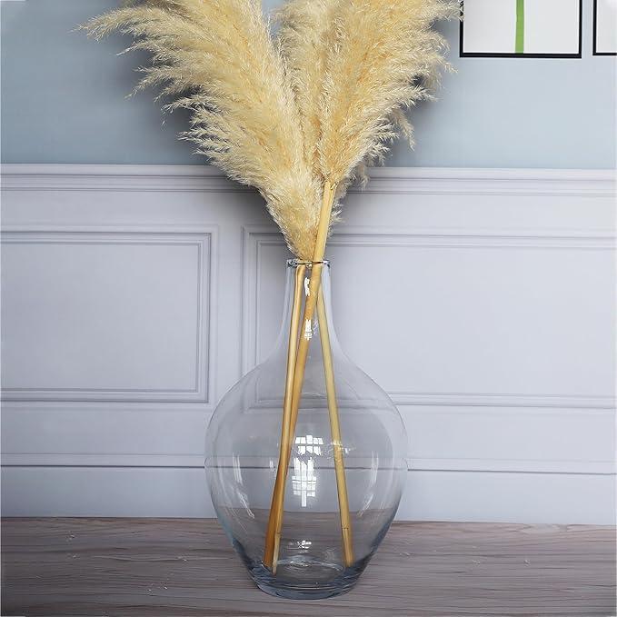 Big Large Transparent Clear Glass Vase Balloon Jug Tall Floor Vases for Centerpieces Home Decor Modern Vase for Wedding Party Living Room Office Housewarming Gift