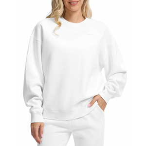 G Gradual Women's Crewneck Sweatshirts Oversized Cotton-blend Fleece Pullover Sweatshirt for Women Loose Fit, M