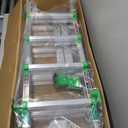 Ladder, Extension Ladders for Home Stairs 14 Ft, 4 Step Multi Position A Frame Ladder with Stabilizer Bar, Compact Folding, 330 lbs Telescopic Aluminum Adjustable Ladders, Escaleras para Casa (Green)