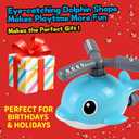2 in 1 Water Sprinkler Baseball Toy Set for Kids  Whale Shaped Outdoor T-Ball Game & Spinning Splash Toy, Summer Backyard Water Play for Toddlers and Children Ages 3+