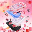 2 x Mity rain Valentine Cat Silicone Case for Touchland Mist 1 FL OZ Hand Sanitizer Spray, Portable Travel Keychain with 10 Love Charms, Ideal Valentine’s Day Gifts for (Him/Her) your belove