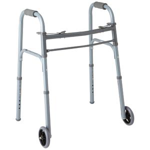 Medline Lightweight Junior/Lower Height Folding Walker with 5 Wheels ( Pack of 4)