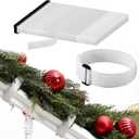 50 Pcs 12inch Christmas Garland Ties Decorative Reusable and Flexible Banister Ties for Garland Wreath Christmas Light Banisters Home Stairways Railings Decoration(White)