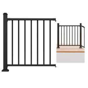 Egadis 1 Pack 36 in x 3 ft Modular Aluminum Porch and Deck Railing Kit
