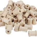 LEXININ 100 PCS 1 x 0.78 Inch Mini Empty Wooden Thread Spools, Wood Wire Spools Ribbon Barrel Spools for Crafts, Sewing, Twine, Jewelry (small)
