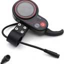 Wokyo LH-100 Electric Scooter LCD Display Throttle with Thumb Control, 6 Pin Communication Instrument, Electric Scooter Thumb Throttle with 2 in 1 Speedometer Manual Control Panel