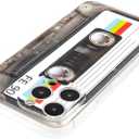 FAteamll Case for iPhone 15 Pro Max Matte Finish Heavy Duty Soft Back Cover with Reinforced Corners TPU Soft Bumper Retro Cassette Tape Case Compatible with iPhone 15 Pro Max
