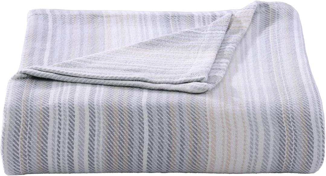 Tommy Bahama - King Blanket, Soft Cotton Bedding, Coastal Inspired Bedding Essentials (Sandy Shore Beige, King)