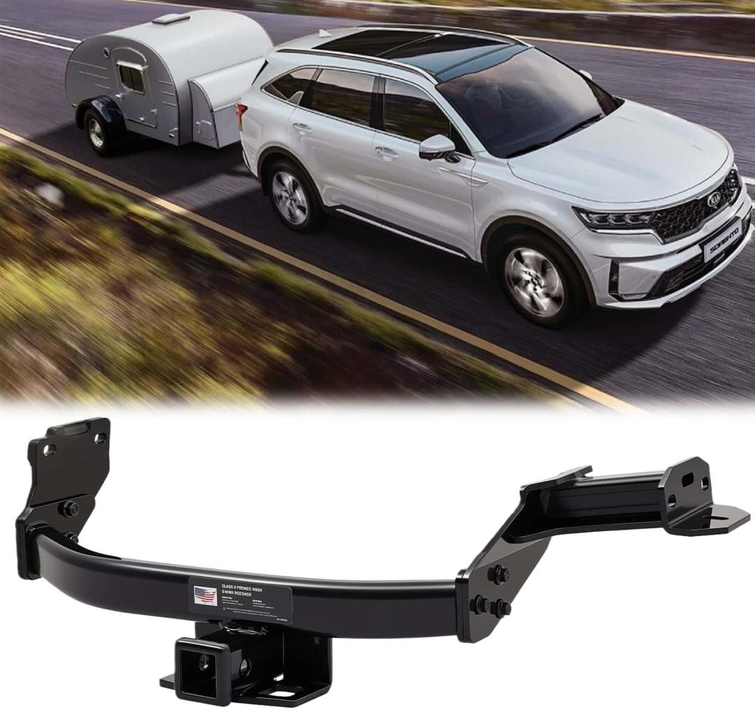 Class 3 Trailer Hitch 2-Inch Receiver Compatible with Hyundai Santa Fe 2021-2025; Kia Sorento 2021-2025| 4,000 lbs GTW / 600 lbs TW | Steel Construction, Rust-Proof, Bolt-On