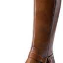 DREAM PAIRS Boots For Women Knee High, Comfortable Pull On Side Zipper Buckle Riding Boots (7.5, Light Brown)