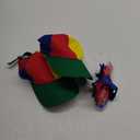 2 Pieces Adult Propeller Hat Helicopter Hat Rainbow Baseball Cap Funny Clown Hat and 2 Pieces Blue and Red Pre-Tied Bow Tie Adjustable Length Satin Bow Tie