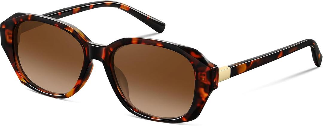 Retro Polarized Hexagon Sunglasses Womens - Trendy Cat Eye Sun Glasses Lightweight 90s Shades with UV Protection