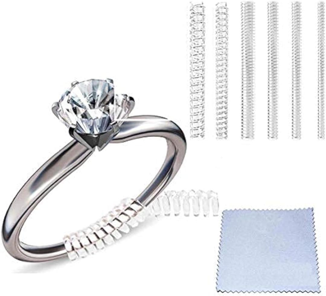 Ring Sizers for Loose Rings, Eiito Ring Size Adjuster Spacers or Tightener, Invisible Guards, 6 Sizes Fitter, Resizer Fit Almost Any Rings, Reduces Size by 0.5-1.5