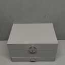 QBestry Earring Jewelry Box for Women Girls Stud Organizers, 5 Layers Grey Jewelry Organizer Box with Lock Necklaces and Earrings Holder Jewelry Box with Earring Organizer for Women Girls Xmas Gifts (Large)