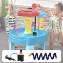 Water Table Pump, Pump & Splash Pond Water Table Accessories for Kids,Mini Water Pump Fun Summer Outdoor Waterpark Table Rain Showers Game Toys for Child Toddlers Boys Girls
