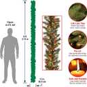 National Tree Company 9 ft Pre-Lit Wintry Pine Flocked Artificial Christmas Garland, Christmas Decoration with Pinecones, Red Berries, 100 Clear Lights, 184 Tips, Green, 108X12X6