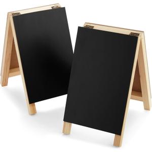 2 Pack Mini Chalkboard Easel Signs for Tabletop Decorations, Restaurant Food Display, Message Boards, Small Business, Wedding, Catering Events, Coffee Shop (4.5x7.5 in)