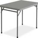 3ft Rectangular Folding Table for All-Occasion, Foldable Table with HDPE Tabletop and Steel Legs, Durable and Stable Small Folding Table, Perfect for Camping, Picnic, Party, Indoor & Outdoor, Grey