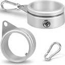 Anovo Flag Pole Rings, Flagpole Rings Aluminum Alloy 360 Rotating Anti Wrap Flag Mounting Spinning Ring Clips for 1.75-2.02 Inch Diameter Flagpole (2 Inch -Pack of 2, Matte Silver)