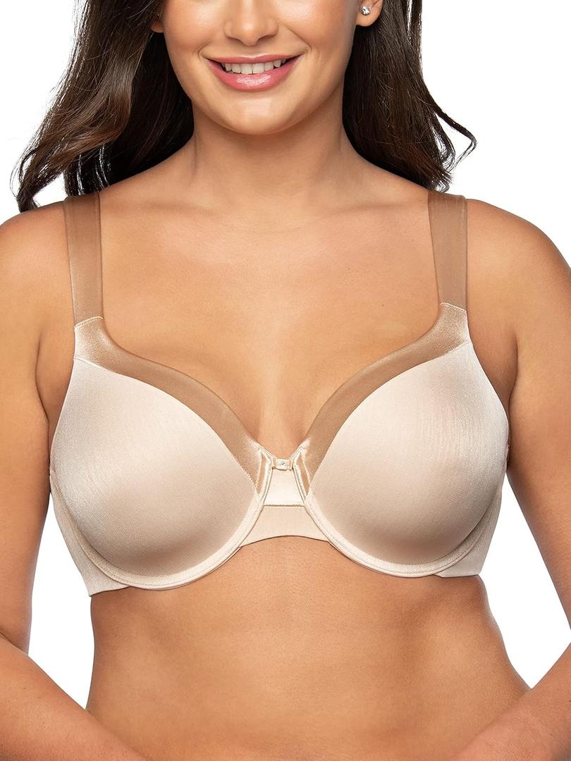Vanity Fair Women's Illumination Full Figure Zoned-in Support Bra, Lightly Lined Cups Up to DD (36D, Underwire - Beige)