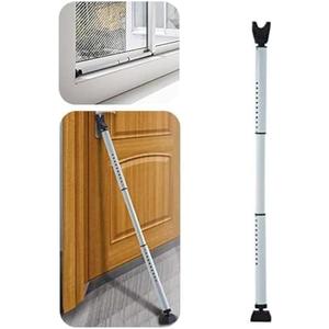 HoneSecur 2-in-1 Door Security Bar & Sliding Patio Door Stopper Security Jammer Bar Child Proof Adjustable Constructed of High Grade Iron Window Doors Security Bars, White