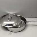 Cuisinart 5.5 Quart Saut Pan w/ Cover, Stainless Steel Pan with Lid, Large Kitchen Pan, Dishwasher Safe, Compatible with Induction, Electric, Gas Cooktops, Oven Safe Saucepan, Cool Grip Handles