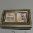 Cottage Garden First Communion God Beside You Brushed Silvertone Jewelry Music Box Plays Amazing Grace