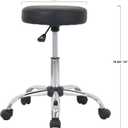 Amazon Basics Drafting Spa Bar Stool with Wheels, Height Adjustable Swivel Seat, Easy to Move, Black, 22.05" x 22.83" x 19.88"